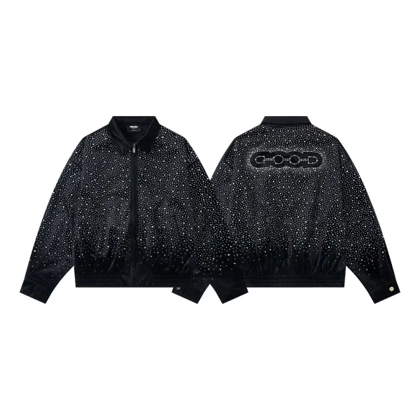 Gucci Horsebit Crystal-Embellished Velvet Jacket Black - 7