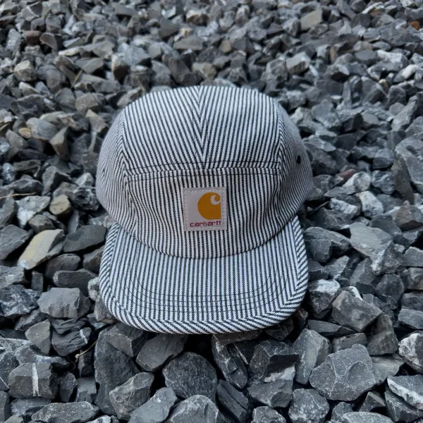 Carhartt WIP Five-Panel Cap Black-and-White Stripe Hat - 1