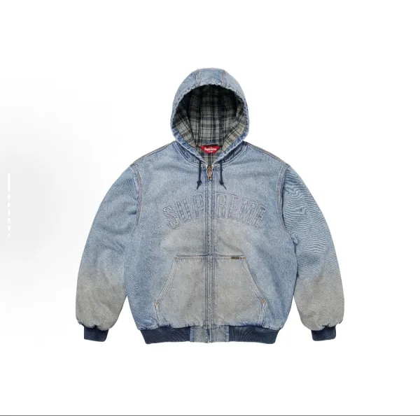Supreme Denim Hooded Work Jacket Light Wash - 1
