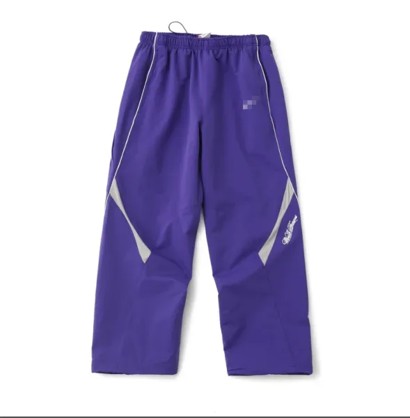Purple Track Pants with Reflective Panels and Signature Logo - 1