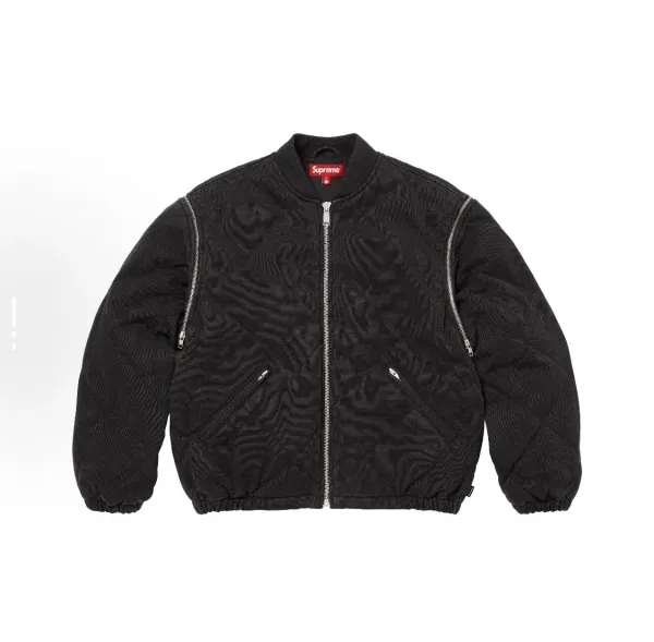 Supreme Quilted Corduroy Bomber Jacket Black - 1