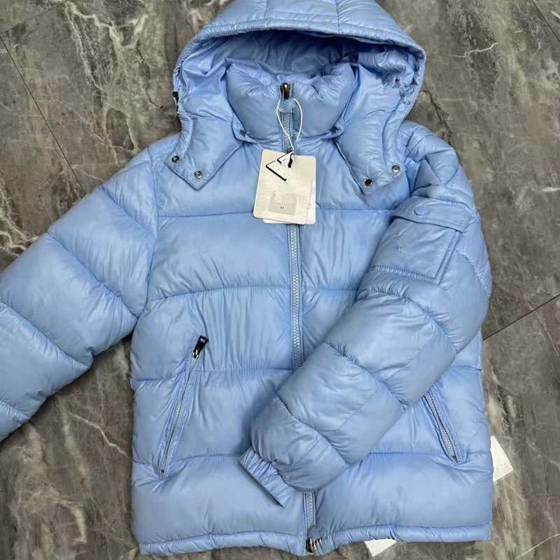 Light Blue Hooded Puffer Jacket