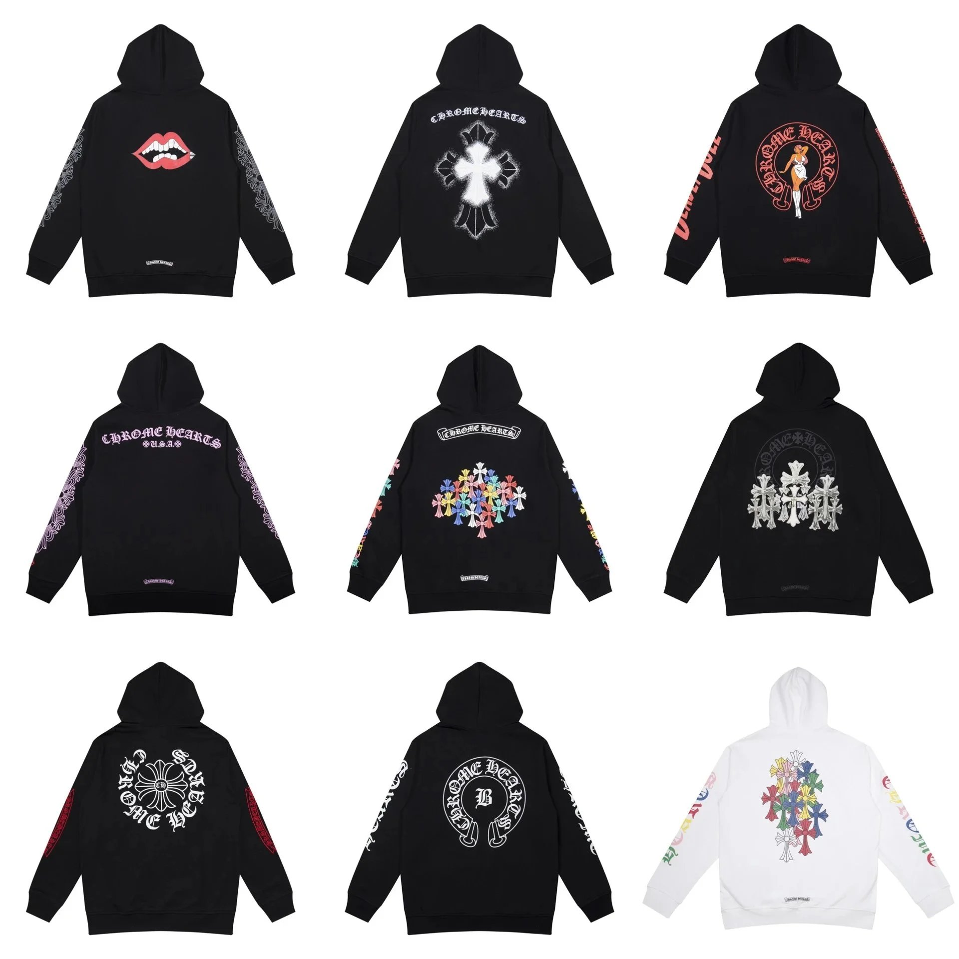 Chrome Hearts Black Hoodie with Cross Design