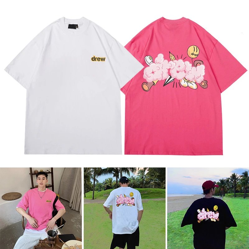 Drew White and Pink Short Sleeve T-Shirt