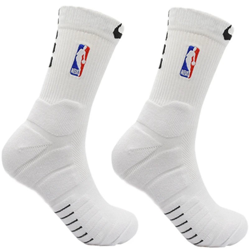 White NBA Socks with