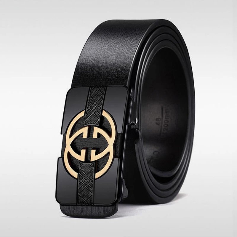 Gucci Interlocking G Buckle Leather Belt Black - 1