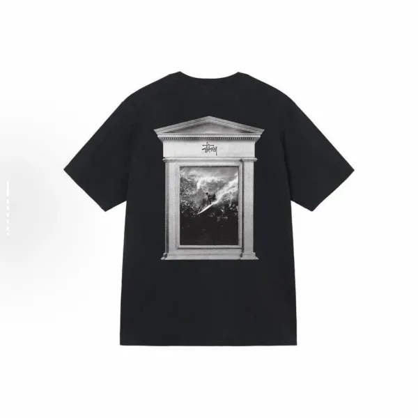 Stüssy Temple Frame Surfer Black T-Shirt - 1