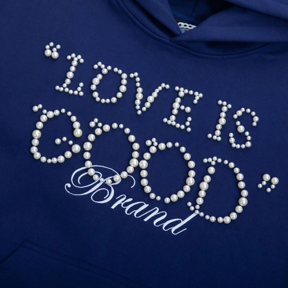 LOVE IS GOOD Brand Hoodie Black - 4