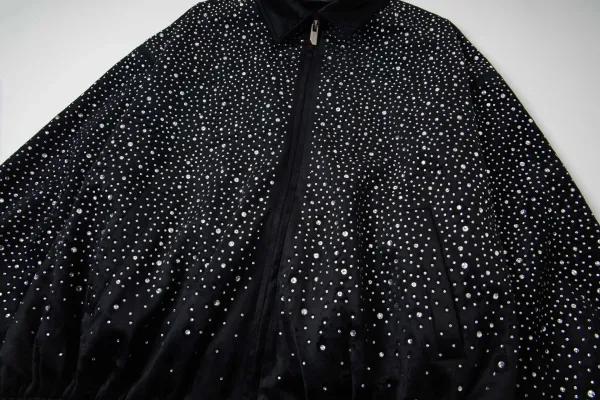 Gucci Horsebit Crystal-Embellished Velvet Jacket Black - 13