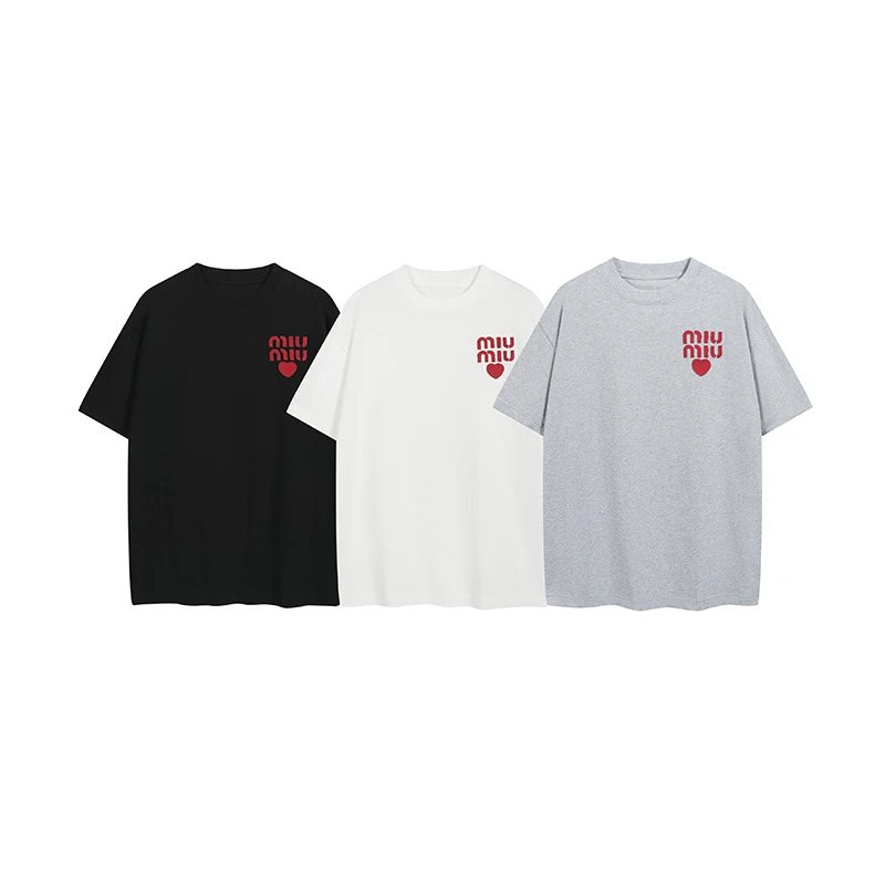 Miu Miu Black/White/Grey Short Sleeve T-Shirt