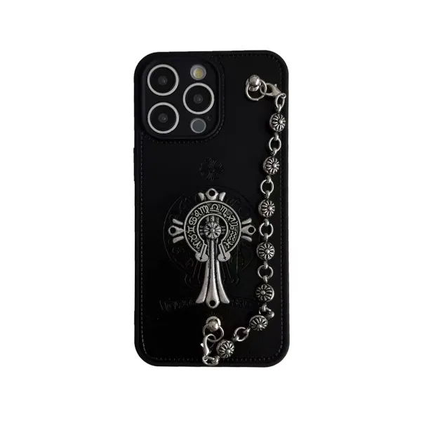 Chrome Hearts Cross Pendant Chain Phone Case Black - 1