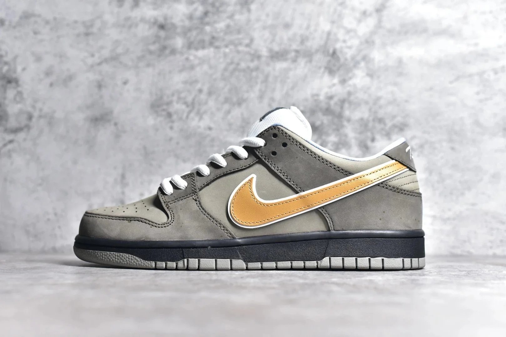 Nike Dunk Low Grey and Gold Sneakers