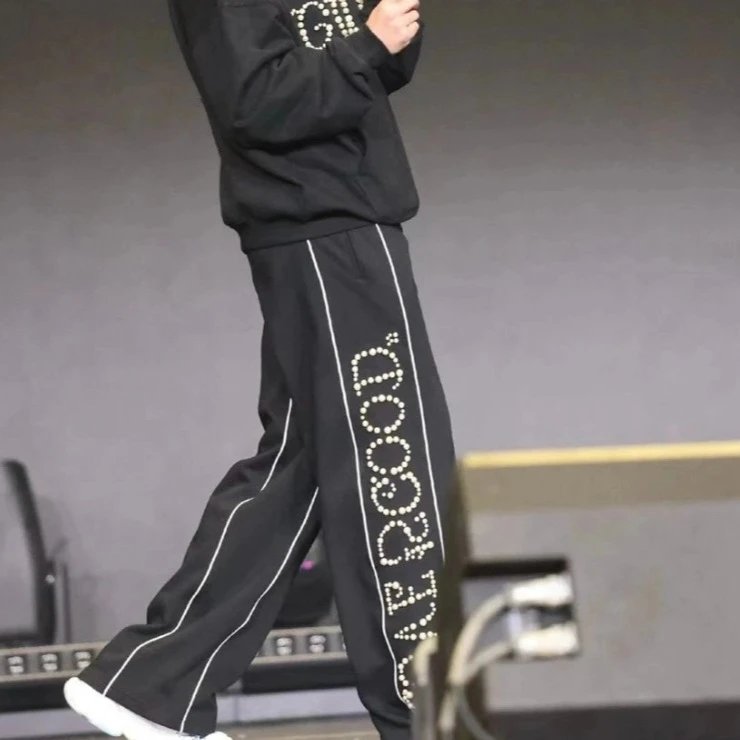 Chanel Pearl-Embellished Satin Track Pants Black - 7