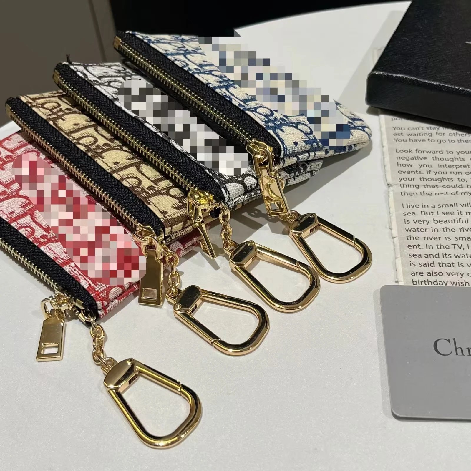 Coach Signature Canvas Keychain Coin Purse Gold - 10