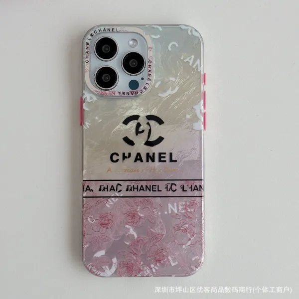 Chanel Logo Floral Print Transparent Phone Case - 1