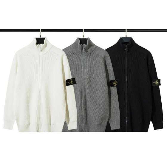 ST Zip open chest knit sweater