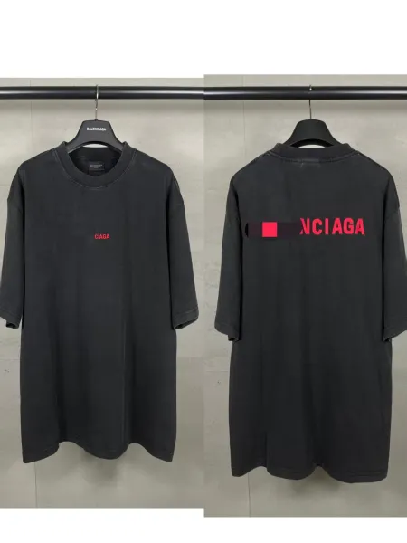 Balenciaga CIAGA Oversized Washed Black T-Shirt - 1