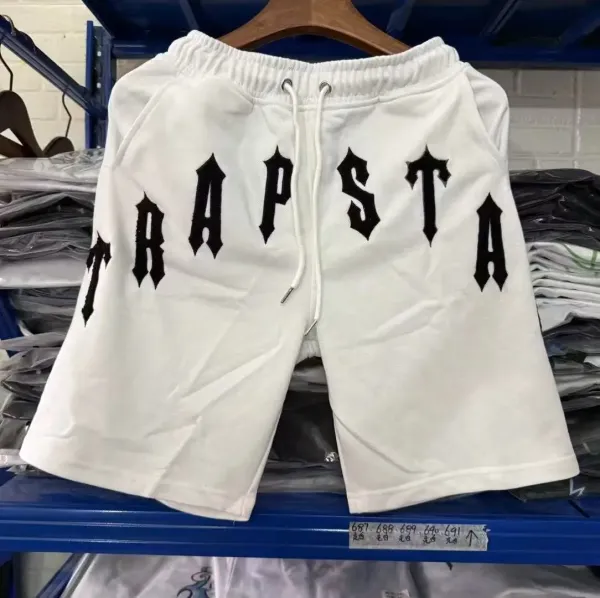 Trapsta Gothic Logo White Sweatshorts - 1