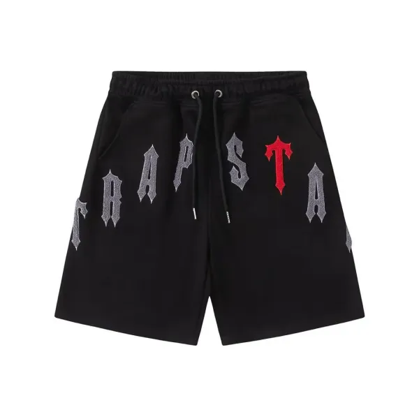 Traphouse Trapsta Black Embroidered Shorts - 1