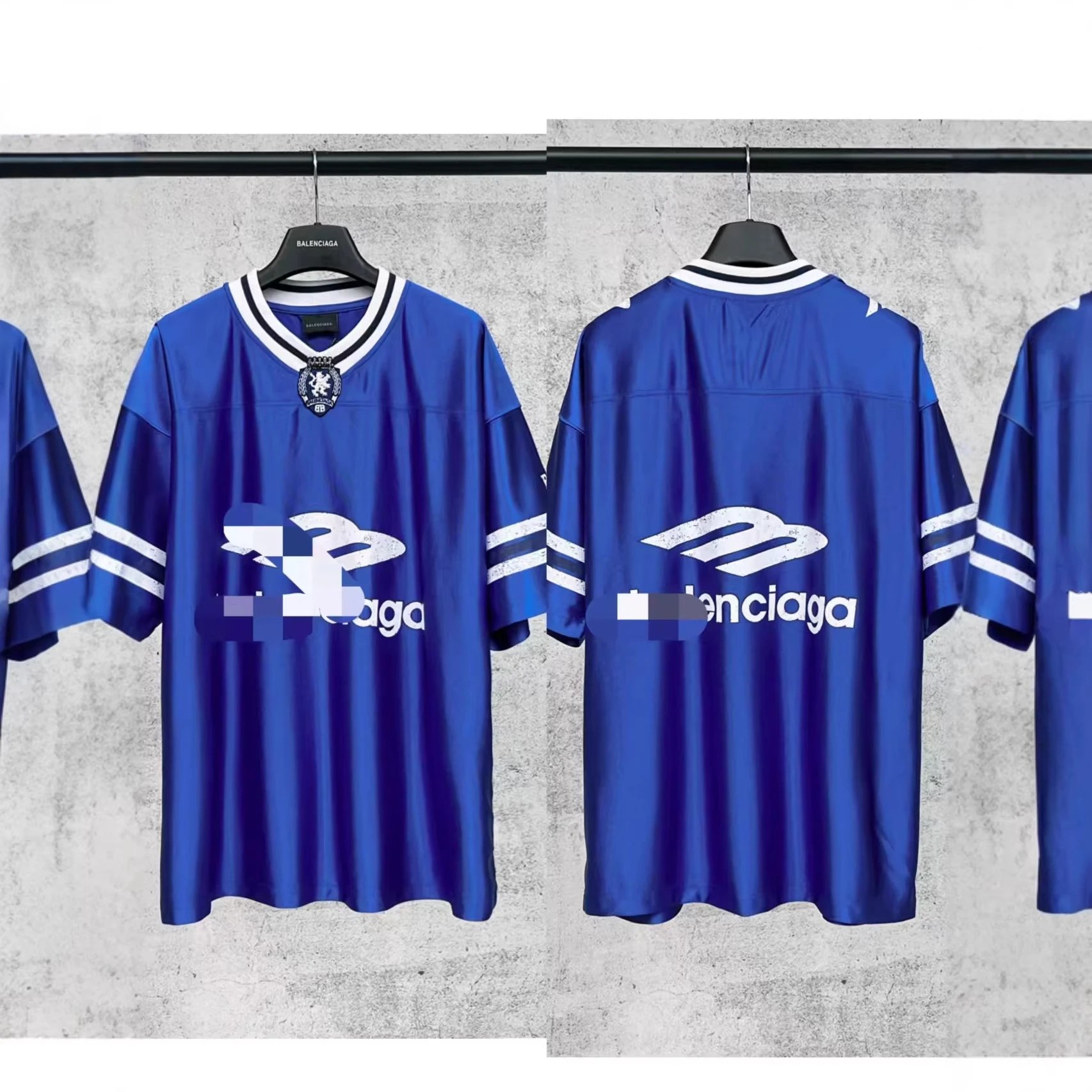 Balenciaga Football Jersey Black Sporty Oversized T-Shirt