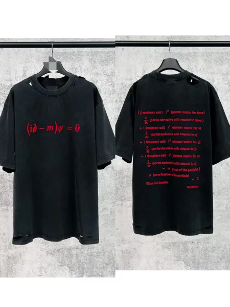 Balenciaga Dirac Equation Distressed Black T-Shirt - 1