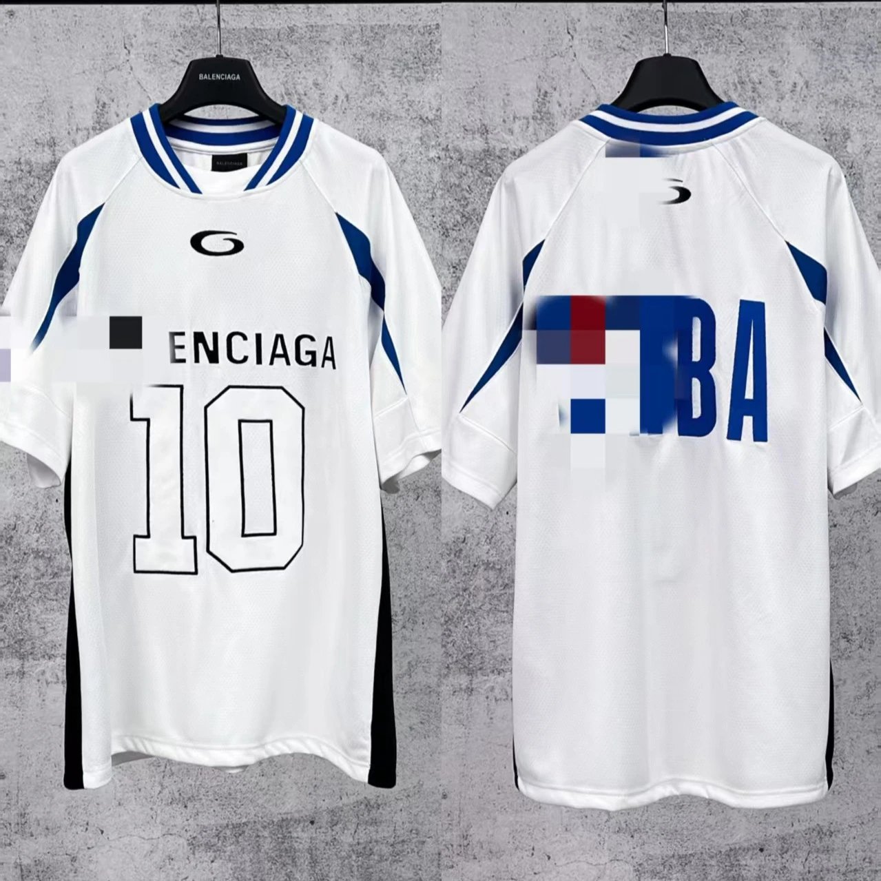 Balenciaga Football Jersey Black Sporty Oversized T-Shirt