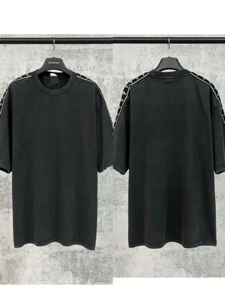 Balenciaga Logo Tape Oversized T-Shirt Black - 1
