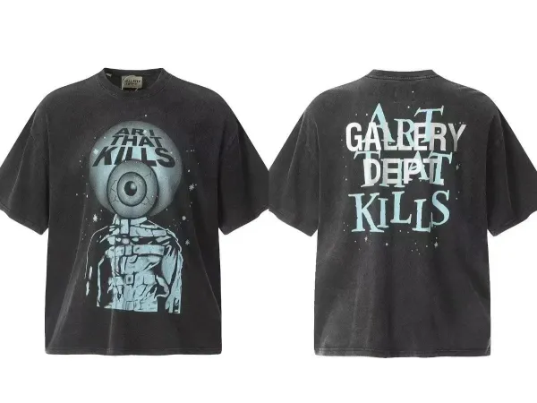 Gallery Dept Art That Kills Oversized Washed Black T-Shirt - 1