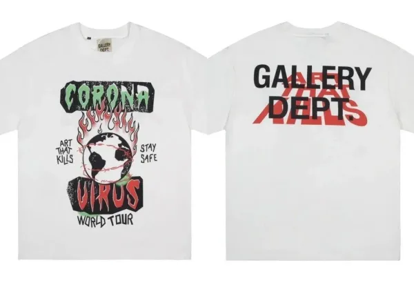 Gallery Dept Corona Virus World Tour White T-Shirt - 1