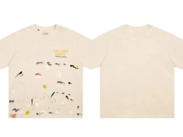 Gallery Dept Paint Splatter Beige T-Shirt - 1