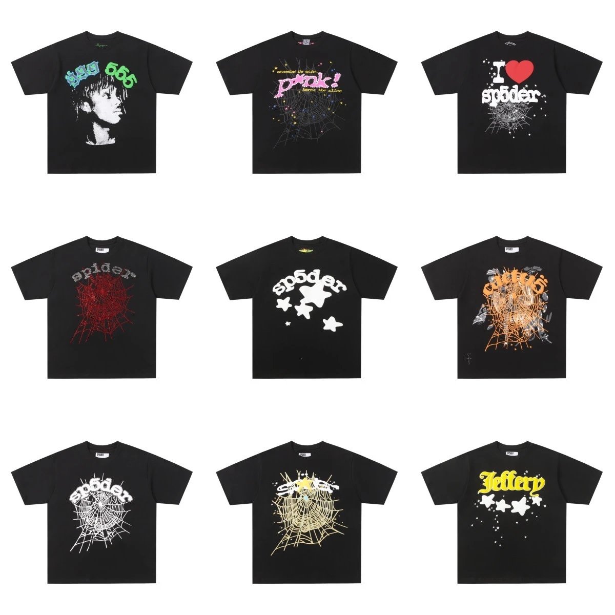 Spider Web Graphic T-Shirts - 002770