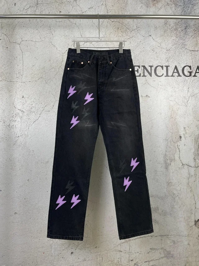 Unbranded Jeans Decorative patchwork straight-leg product detail image 13