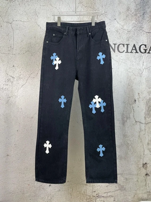 Unbranded Jeans Decorative patchwork straight-leg product detail image 11