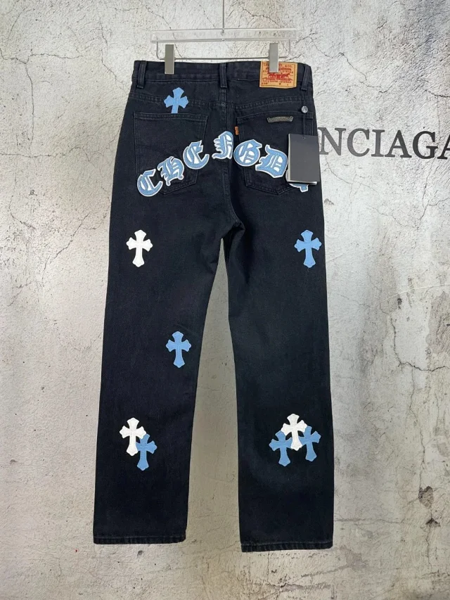 Unbranded Jeans Decorative patchwork straight-leg product detail image 12