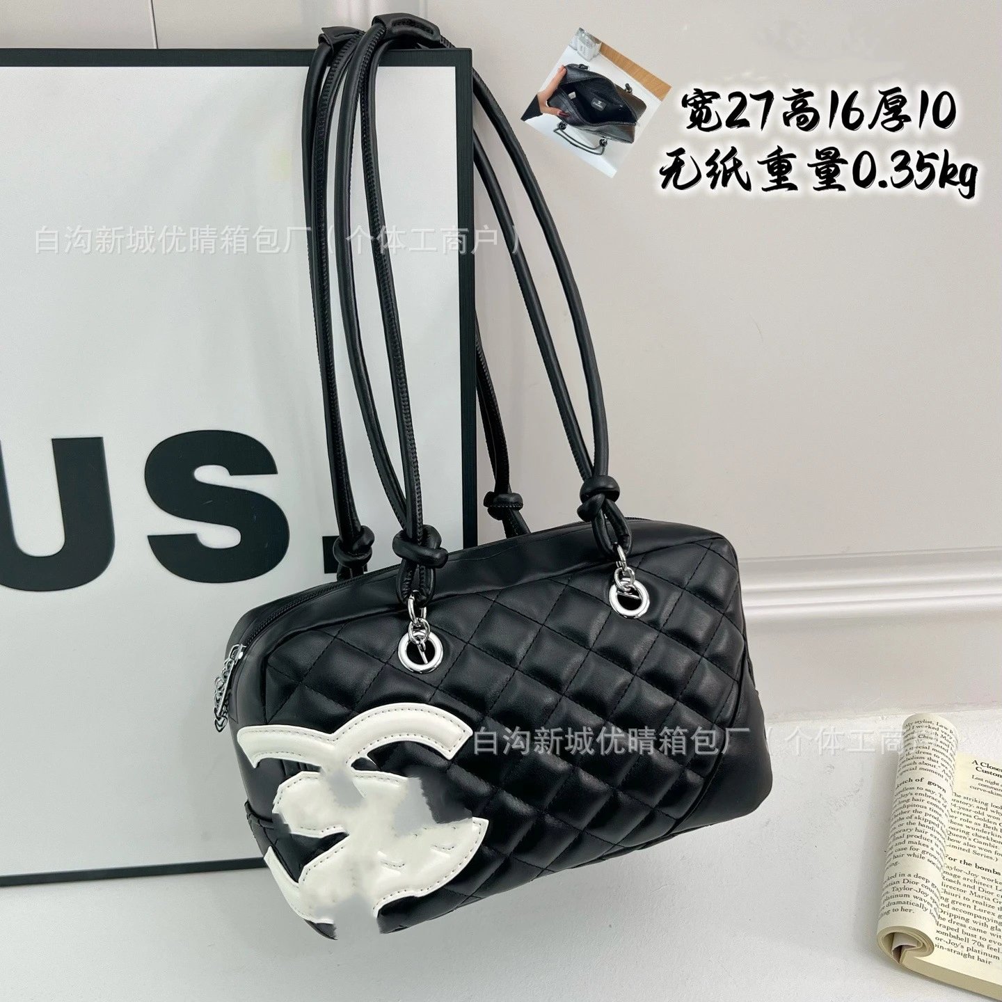 2026 ingrosso transfrontaliero: borsa bowling vintage in stile chic, borsa cuscino trapuntata alla moda, a spalla e a mano
