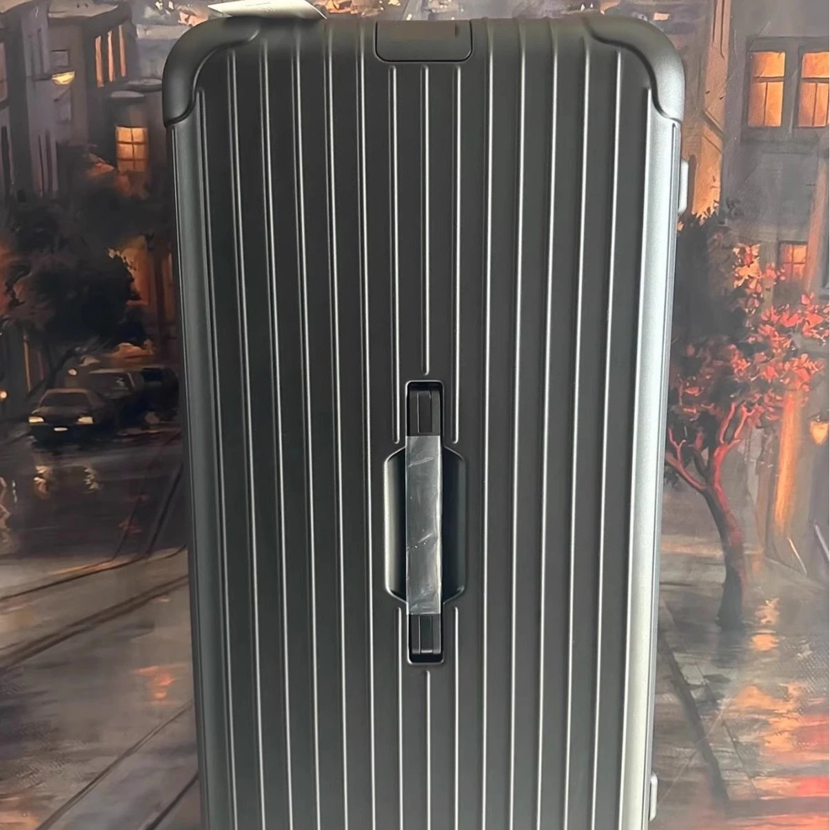 Mattschwarz / Rimo Trunk Boxkoffer, großes Fassungsvermögen, Zahlenschlosskoffer, Reisekoffer, Polycarbonat