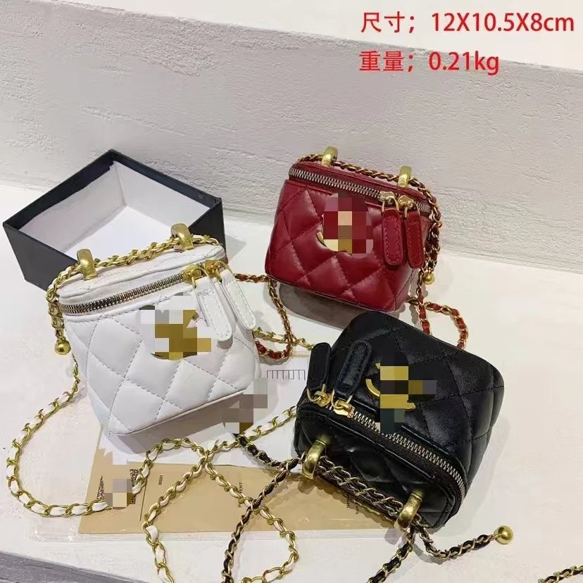 2025 Nuova Borsa Stile Chic Mini Pochette Trucco Borsa a Secchiello Trendy Borsa Donna Matelassé a Catena Lusso Accessibile
