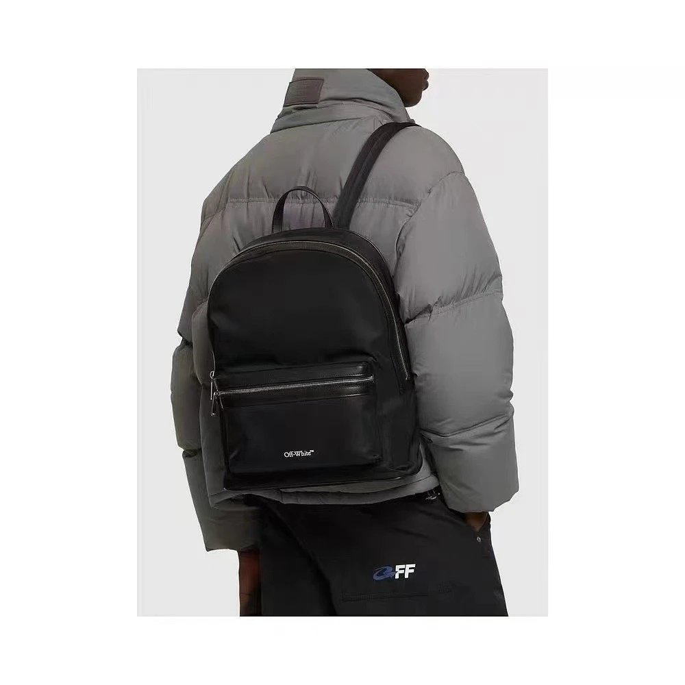 Zaino offwhite versione alta, uomo e donna, borsa per computer da lavoro e pendolarismo, stile high street alla moda