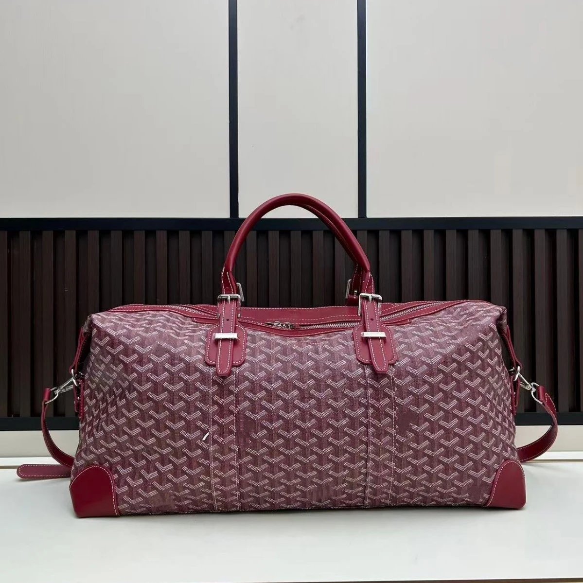 Disponibile: borsa da viaggio Goyard chevron di grande capacità, borsa a spalla per viaggi di lavoro, uomo e donna, classica alla moda, novità 2025, transfrontaliera