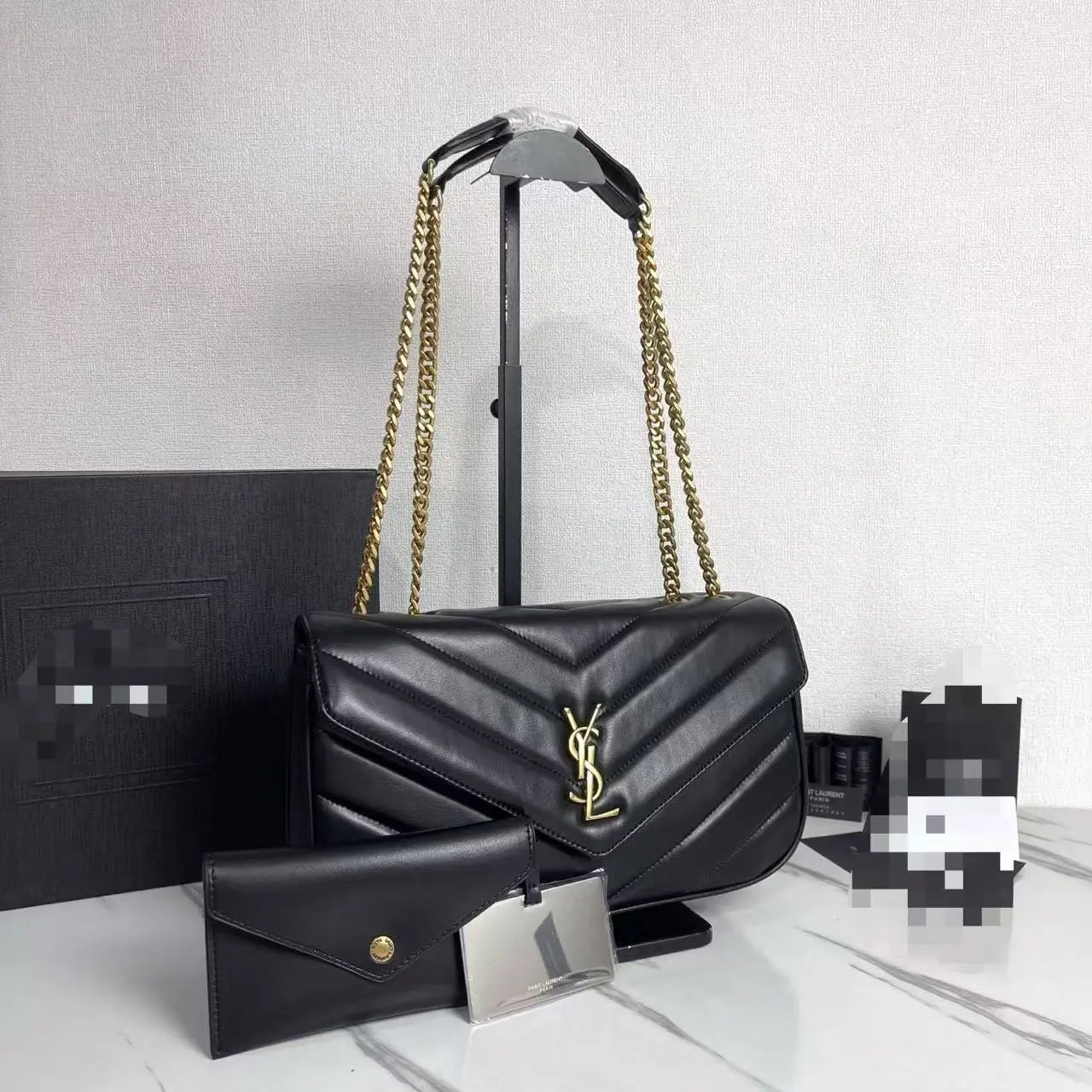 YS lusso 2025 nuova borsa con catena trapuntata in vera pelle Yangshulin di grande marca, piccola borsa quadrata a spalla e a tracolla
