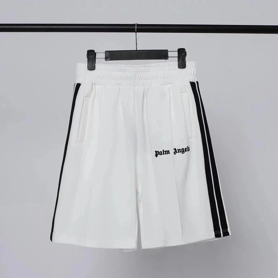 Palm Angels Side-Stripe Knitted Mid-Length Athletic Shorts