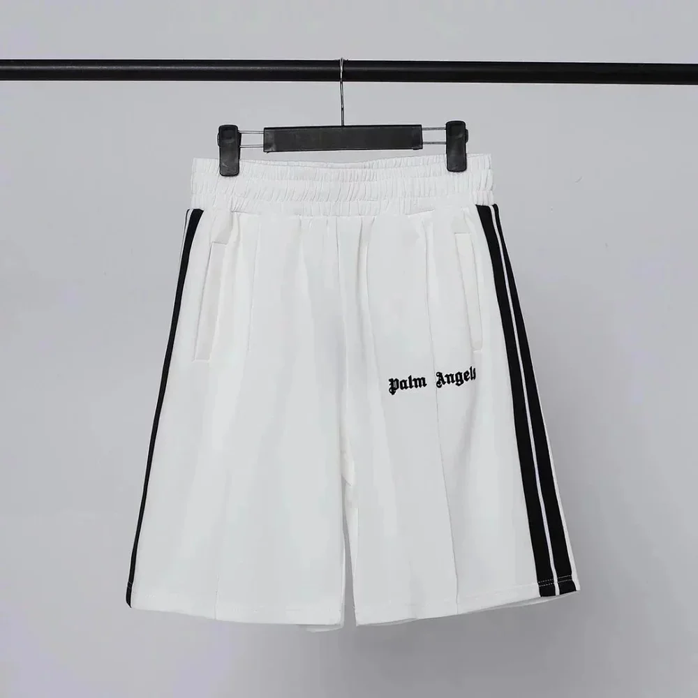 Palm Angels Side-Stripe Knitted Mid-Length Athletic Shorts
