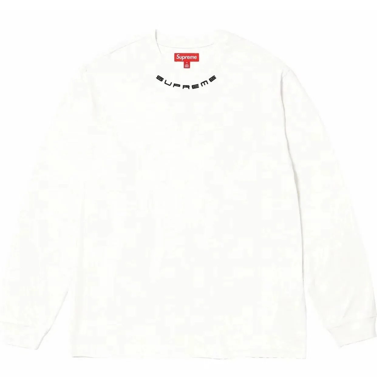 E561 Embroidered Long Tee White