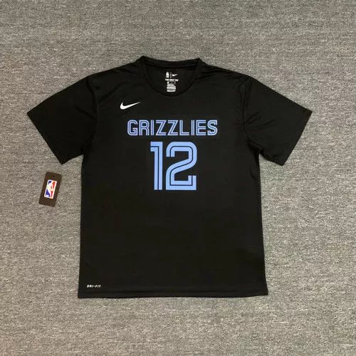 Grizzlies #12 Ja Morant (Black) Quick-Dry