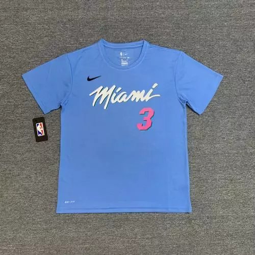 Heat #3 Dwyane Wade (Carolina Blue) Quick-Dry