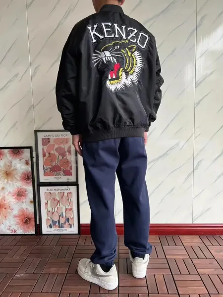 Kenzo Tiger Embroidered Bomber Jacket Black - 6