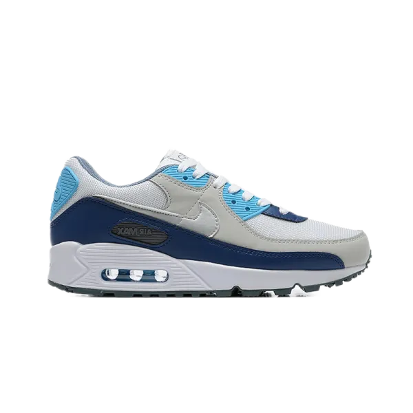 Nike Air Max 90 White Navy Blue Sneakers - 1