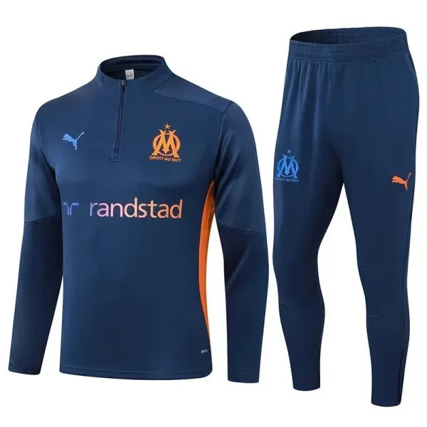 Puma Olympique de Marseille Training Tracksuit Navy Orange - 1