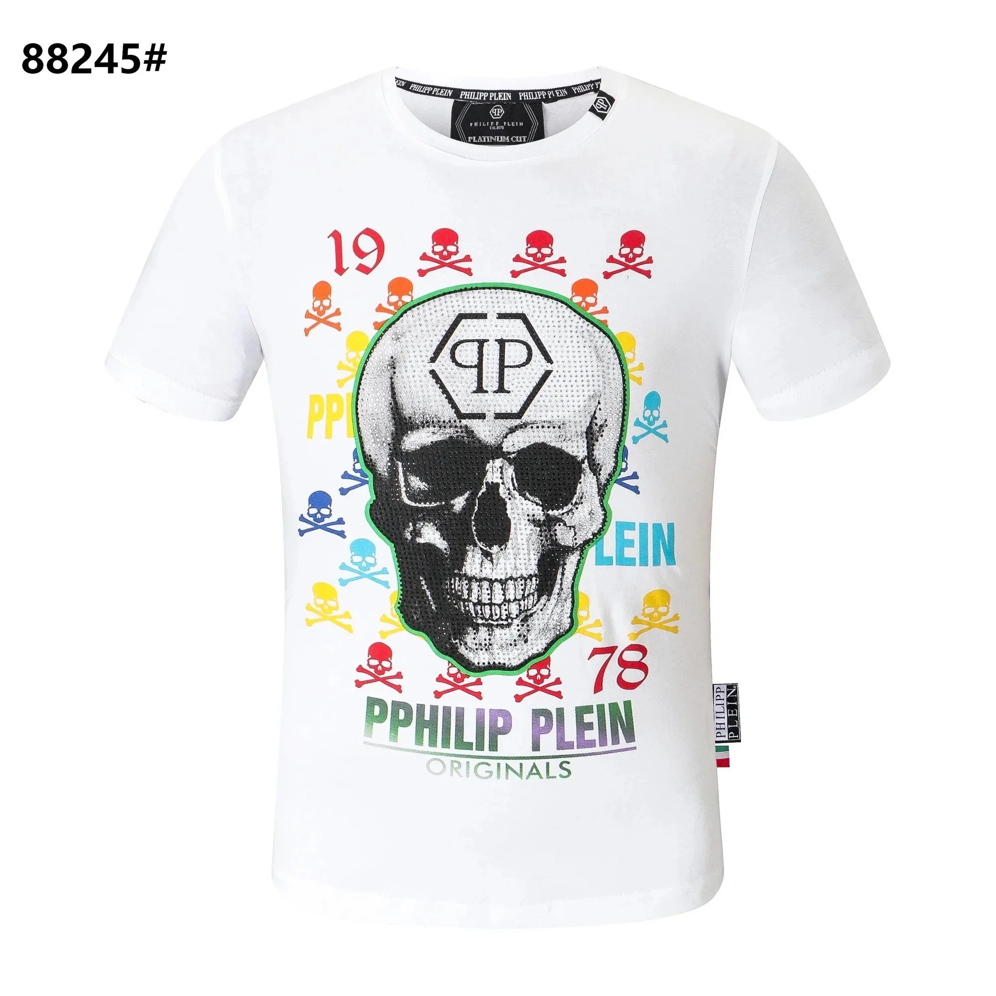 Philipp Plein Platinum Cut All-Over Print Skull & Ornament White T-Shirt - 4