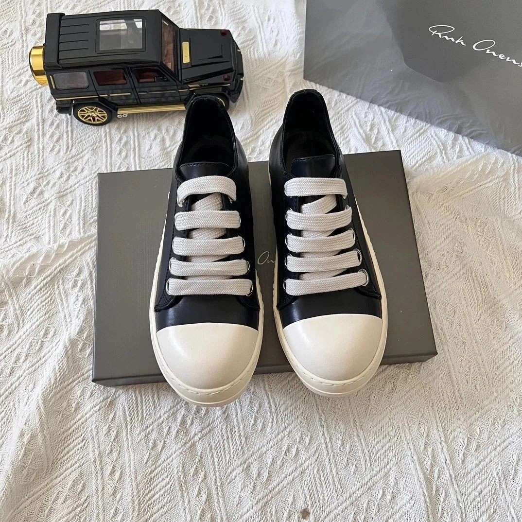 Rick Owens Drkshdw Low-Top Sneakers Black and Cream